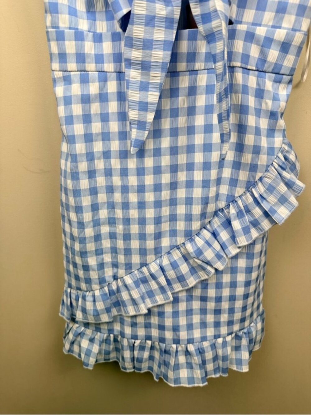 MABLE blue gingham cut out cute summer dress small - Picture 10 of 13